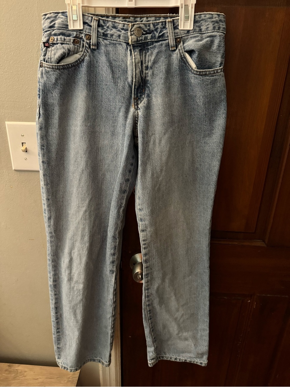 Y2K Women’s Polo by Ralph Lauren Light Blue Straight-Leg Jeans Size 4
